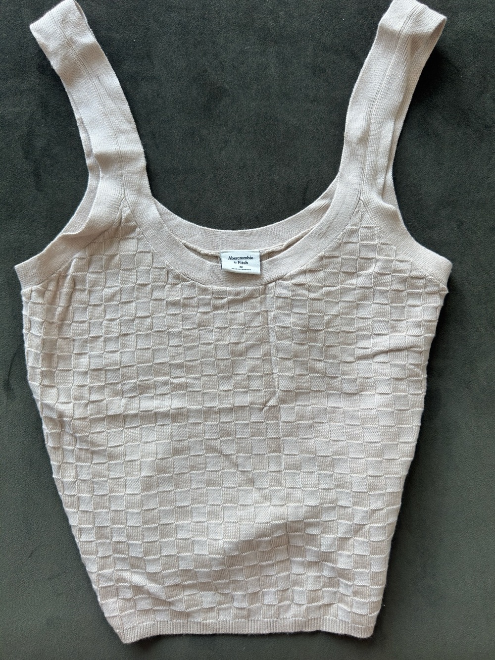 Abercrombie & Fitch Light Cream Textured Knit Tank